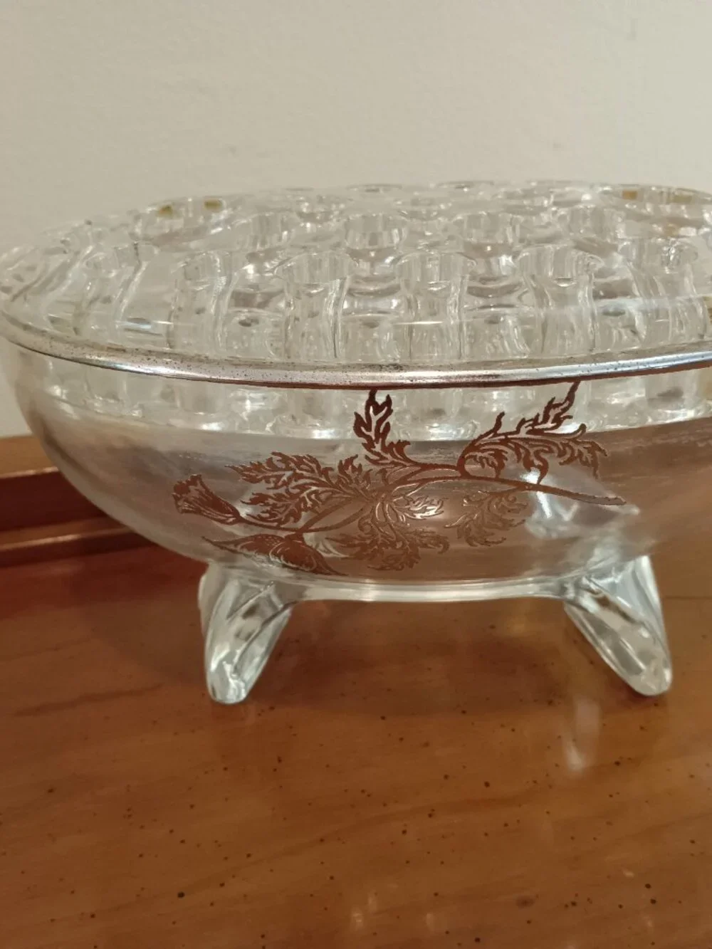 Vintage Martinsville Viking #1048 Flowerlite Oval Clear 
